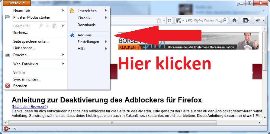 adblocker firefox ausschalten